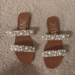 Zara Women's Sandals with Pearl Accents